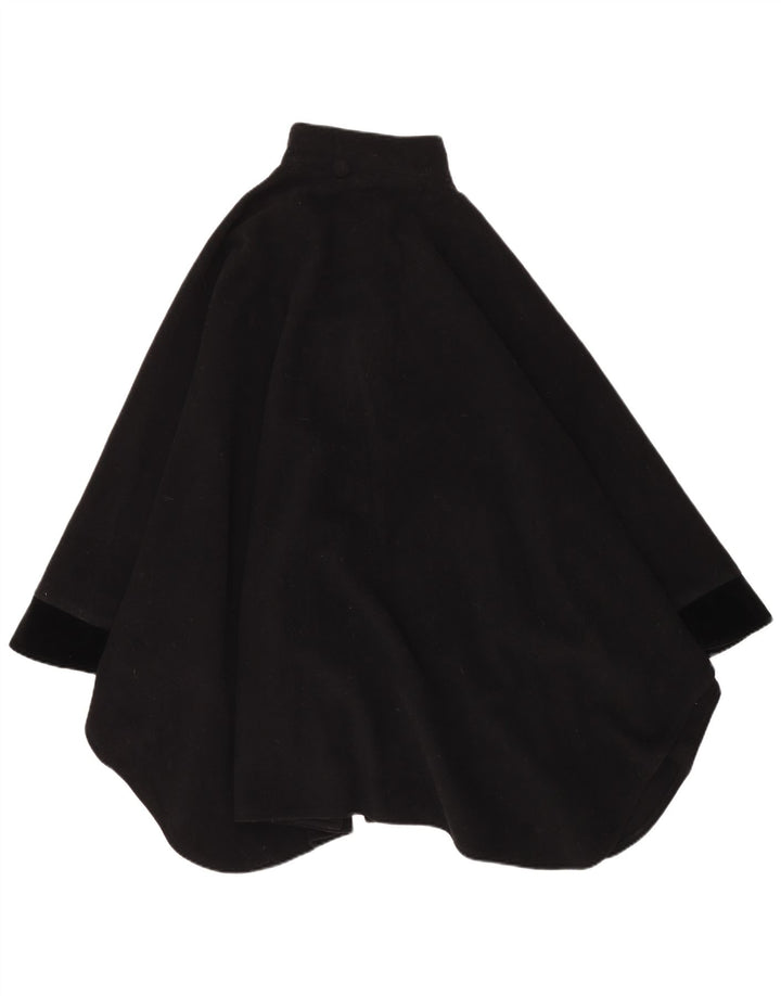 Vintage mujer cabo abrigo un tamaño lana negra