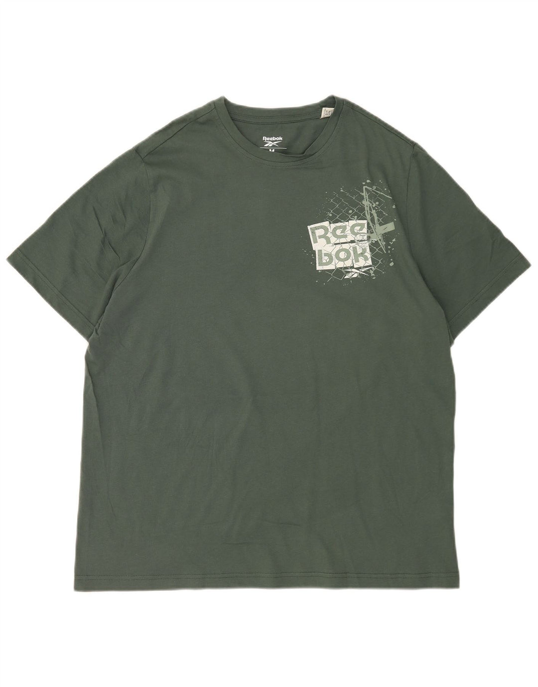 Camiseta Reebok Hombre Graphic Top Algodón Verde Medio