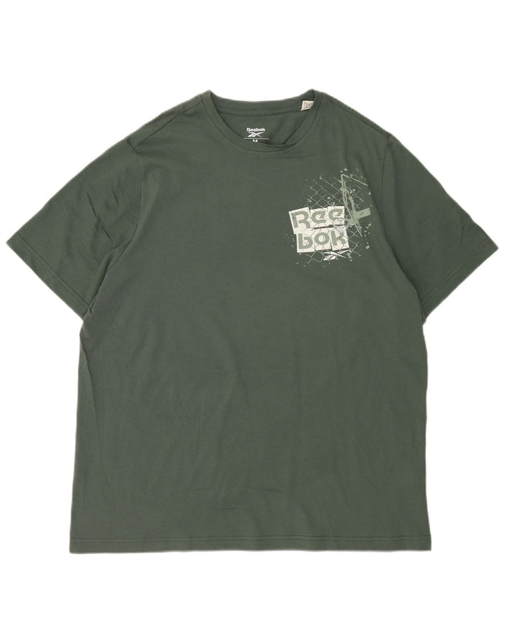Camiseta Reebok Hombre Graphic Top Algodón Verde Medio