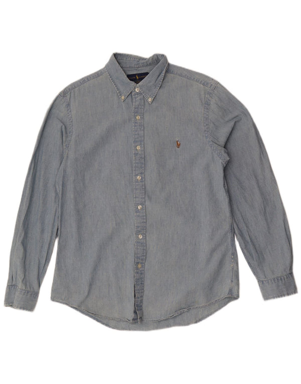 Ralph Lauren Camisa Slim Fit para Hombre Algodón Azul Grande