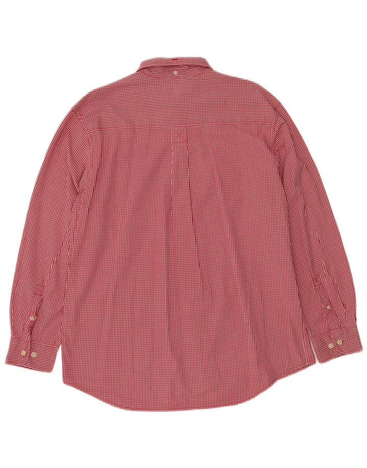 TIMBERLAND Camisa de hombre grande de algodón a cuadros rojo