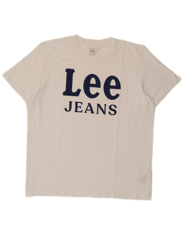 Lee Camiseta Gráfica De Corte Regular para Hombre Top XL Algodón Blanco