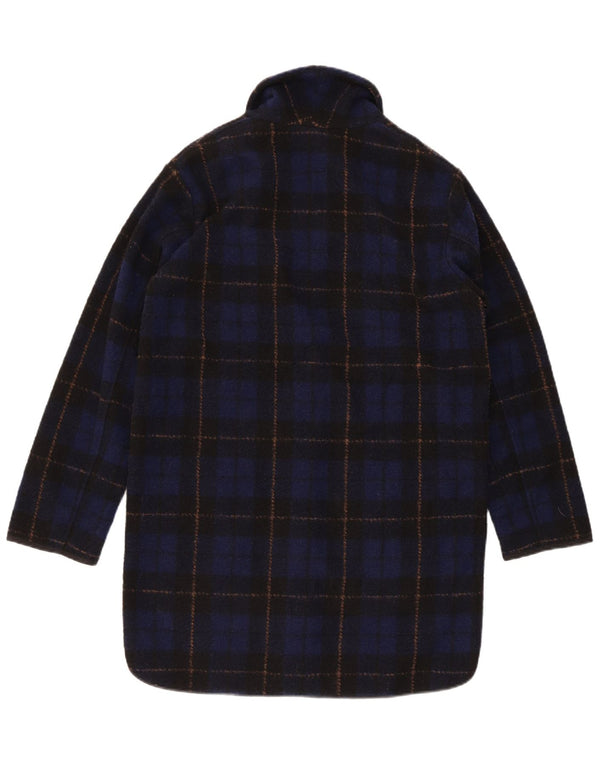 Woolrich Abrigo extragrande para mujer UK 6 XS Poliéster a cuadros azul marino