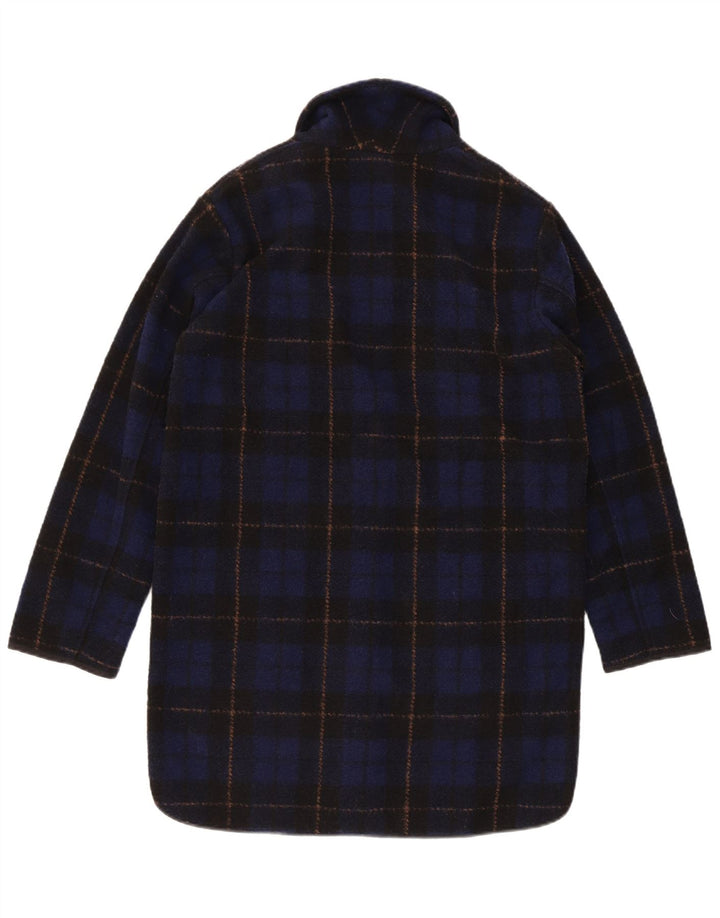 Woolrich Abrigo extragrande para mujer UK 6 XS Poliéster a cuadros azul marino