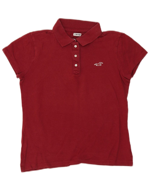 Polo Hollister Mujer UK 10 Small Borgoña