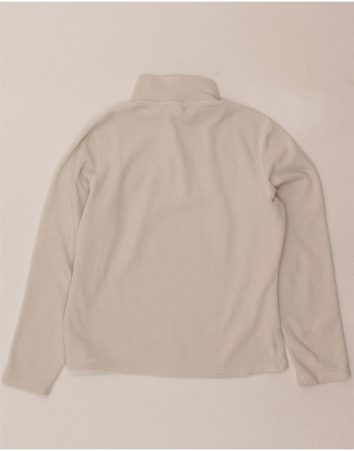 FAT FACE Womens Zip Neck Fleece Jumper UK 14 Medium White Polyester Vintage Fat Face and Second-Hand Fat Face from Messina Hembry 