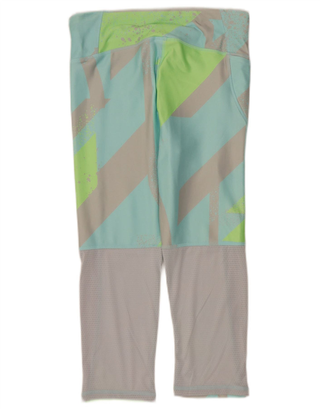 Reebok Leggings Capri para Mujer UK 12/14 Poliéster geométrico Turquesa Medio