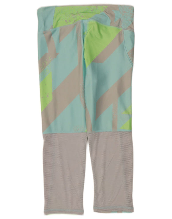 Reebok Leggings Capri para Mujer UK 12/14 Poliéster geométrico Turquesa Medio