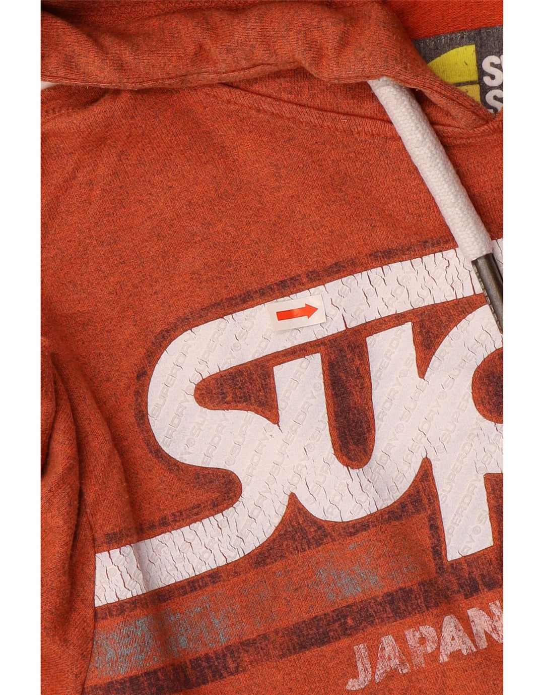 Superdry Jersey con capucha gráfica de algodón naranja medio para hombre
