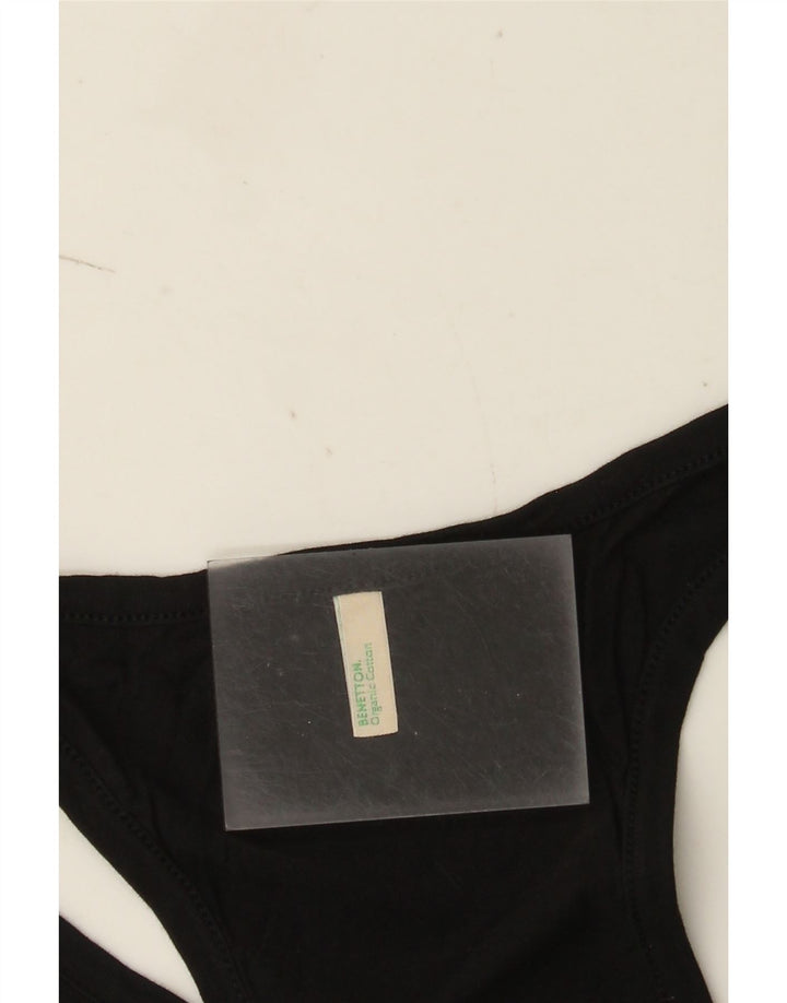 Benetton Top Sin Mangas Mujer UK 42 Mediano Negro