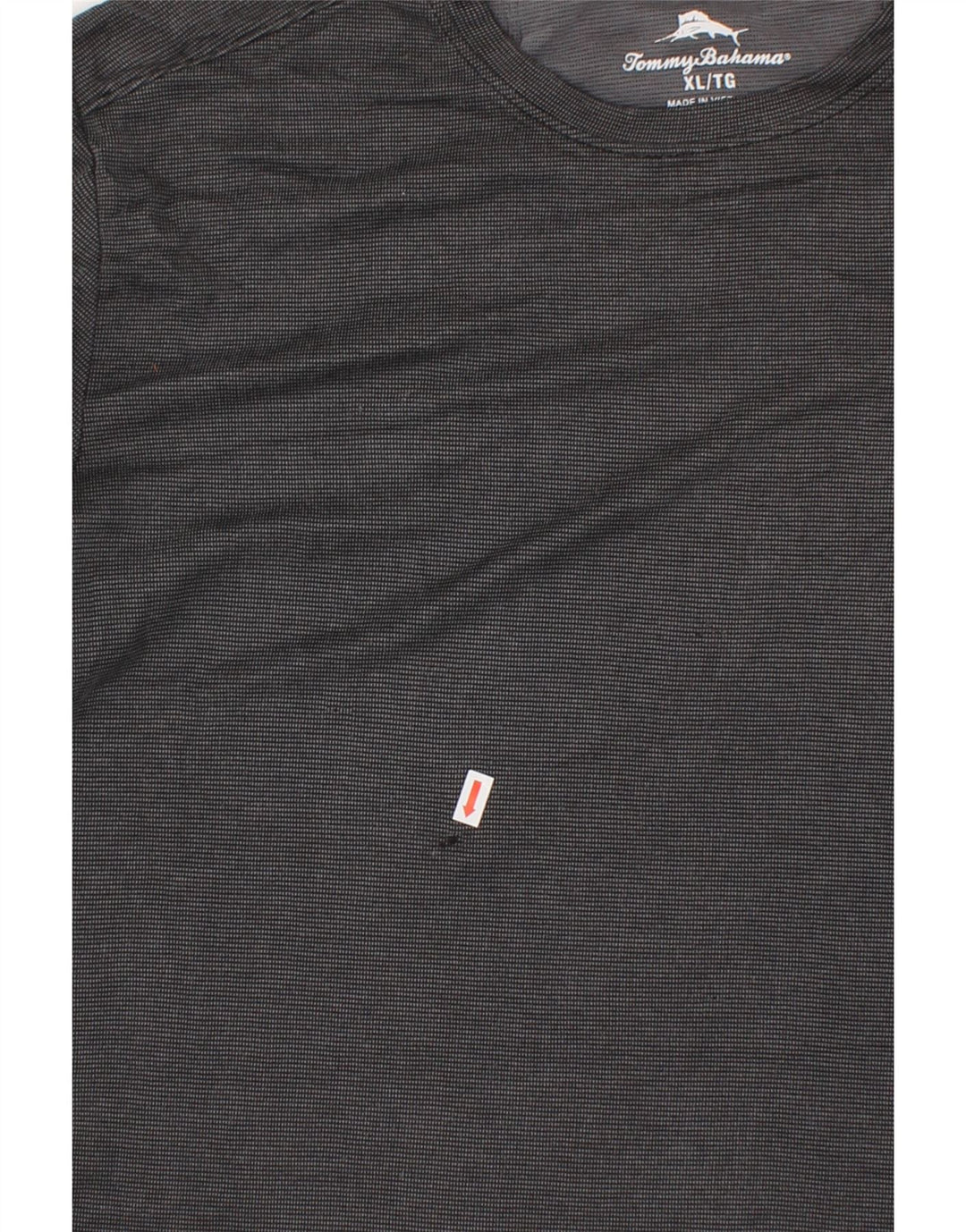TOMMY BAHAMA Mens T-Shirt Top XL Grey Check Polyester Vintage Tommy Bahama and Second-Hand Tommy Bahama from Messina Hembry 