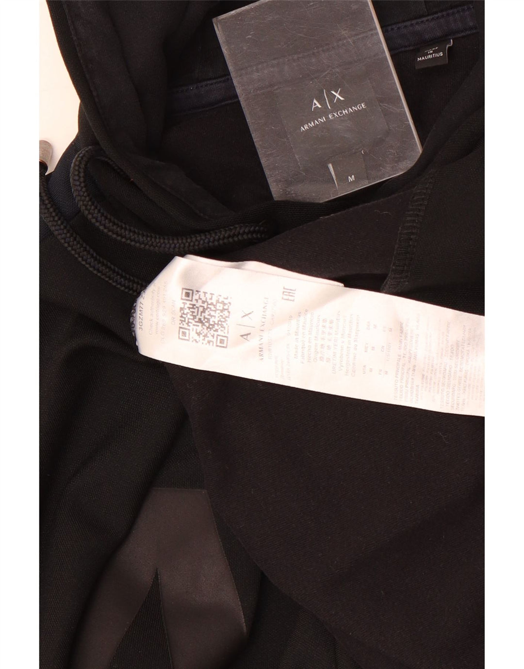 Armani Exchange Jersey con capucha gráfica para hombre Poliéster negro mediano