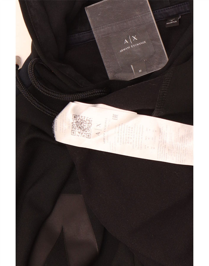 Armani Exchange Jersey con capucha gráfica para hombre Poliéster negro mediano