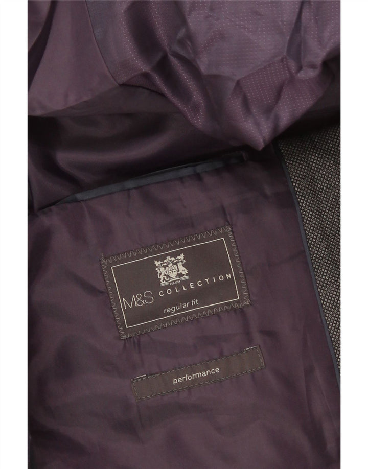 Marks & Spencer Chaqueta tipo blazer con 2 botones para hombre, talla 42, color gris