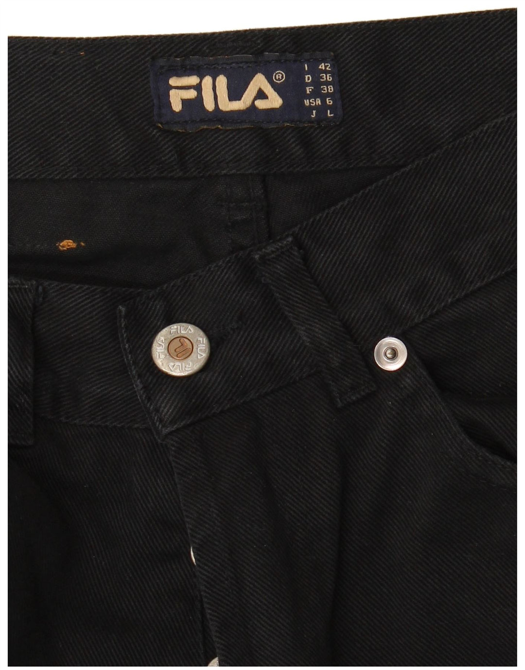 Fila Jeans Cónicos Para Mujer IT 42 Medium W28 L27 Negro