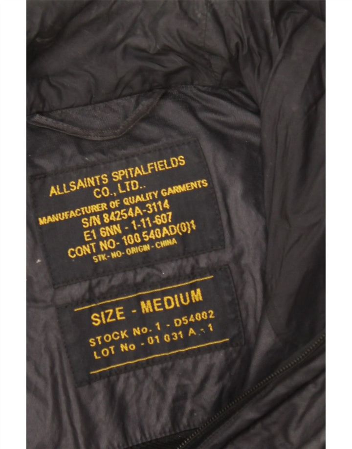 ALL SAINTS Chaqueta utilitaria con capucha para hombre UK 38 Medium Black