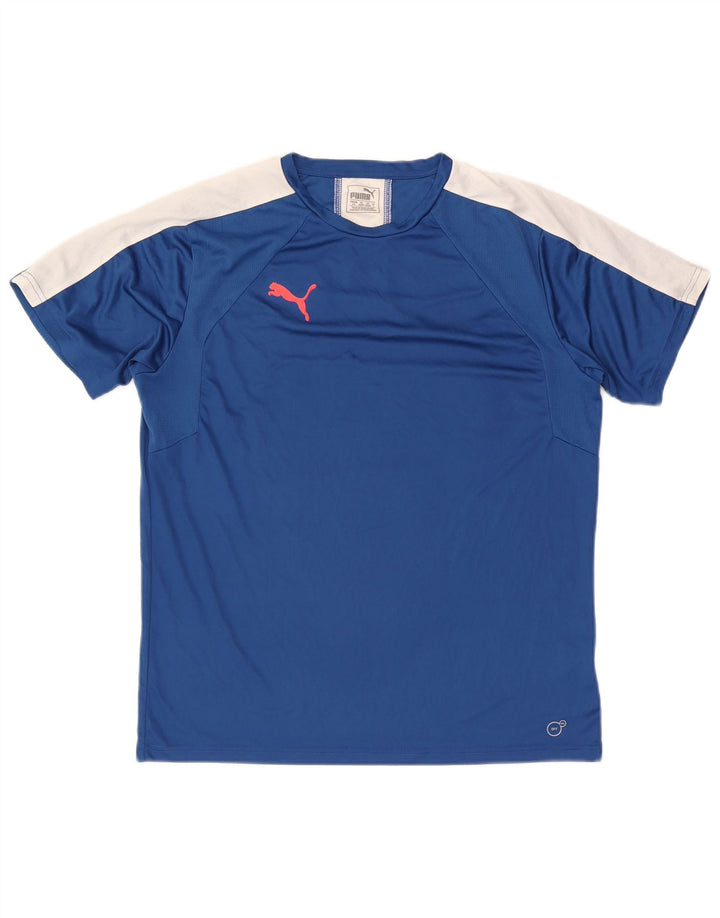 Puma Camiseta para hombre Top Large Azul Colorblock Poliéster
