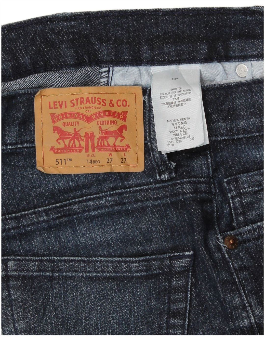 LEVI'S Vaqueros Slim 511 para Niñas 13-14 Años W27 L27 Azul Algodón
