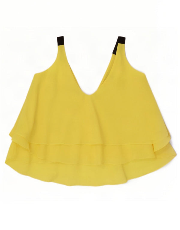 Zara Mujer Camisola Extragrande UK 10 Small Poliéster Amarillo
