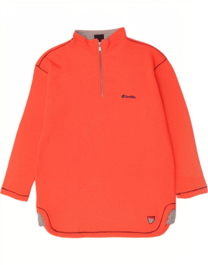 Lotto - Sudadera con cuello y cremallera para mujer, talla 40, poliéster naranja grande