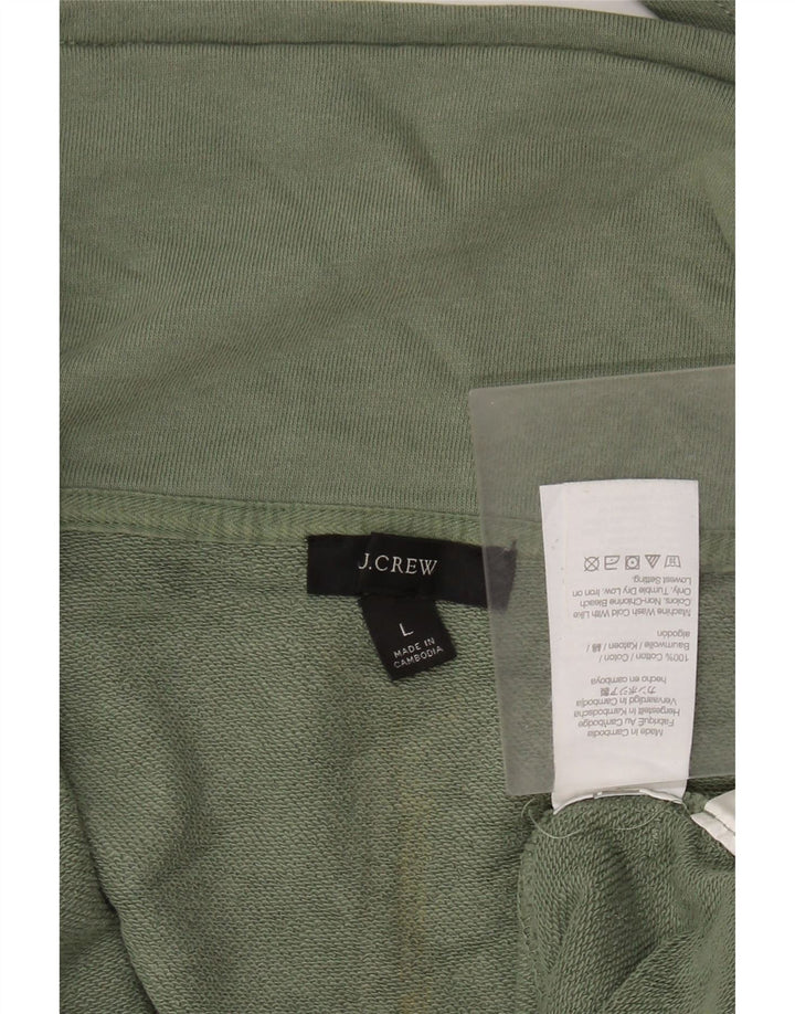 J. CREW Sudadera extragrande con cuello y cremallera para mujer, talla 40, color verde