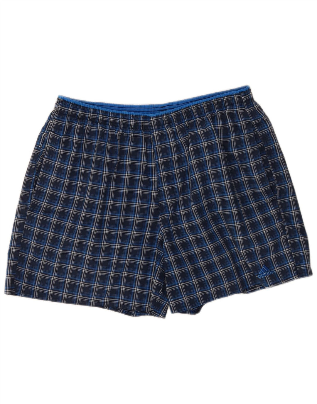 Adidas Hombre Bañador Corto Grande Azul Marino Cuadros Poliéster