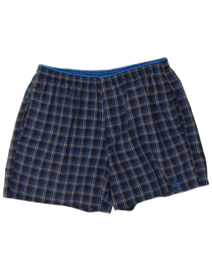 Adidas Hombre Bañador Corto Grande Azul Marino Cuadros Poliéster