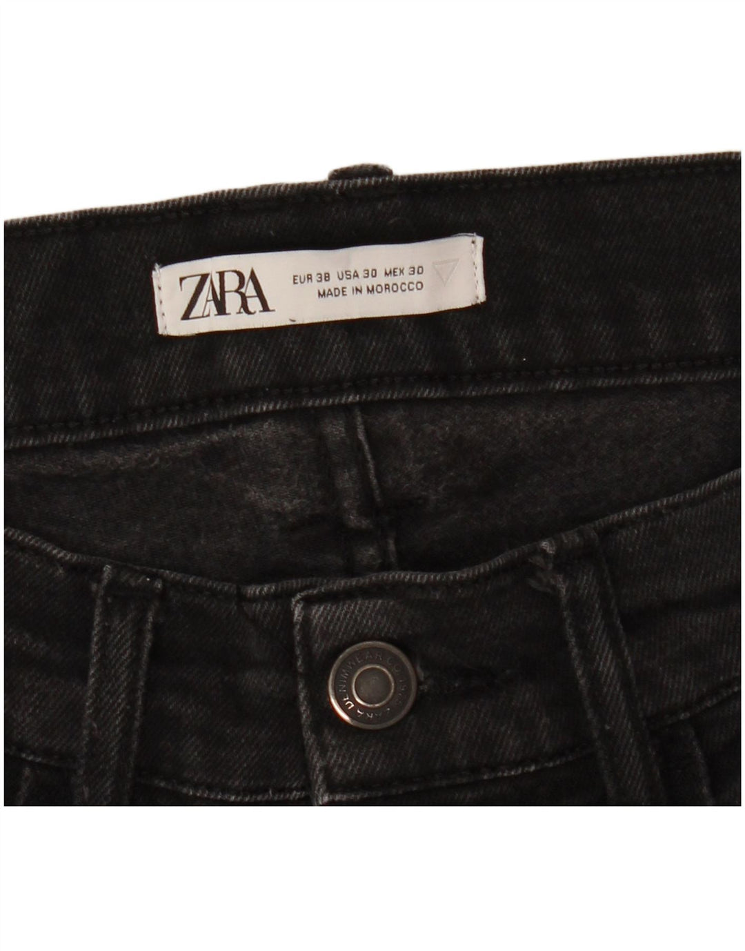 ZARA Vaqueros ajustados para hombre EU 38 Small W30 L31 Negro