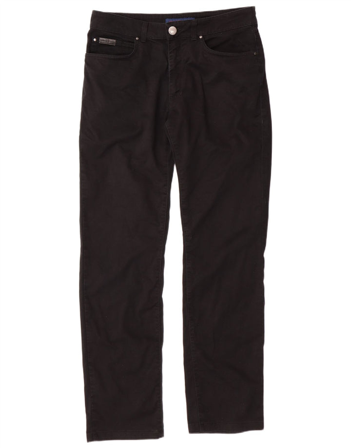 TRUSSARDI Pantalones informales rectos para hombre W32 L30 Algodón negro