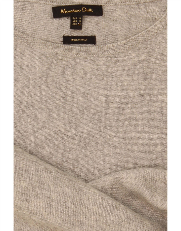 Massimo Dutti Jersey Mujer con Cuello Barco UK 44 Gris Medio Moteado