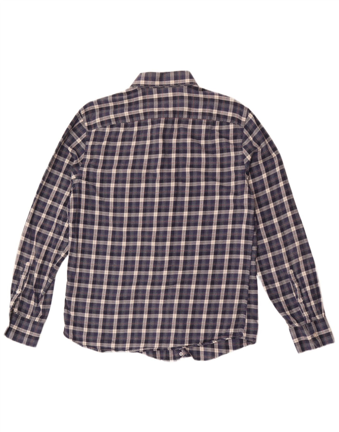 Camisa de franela de corte regular Reiss para hombre Algodón a cuadros azul marino grande