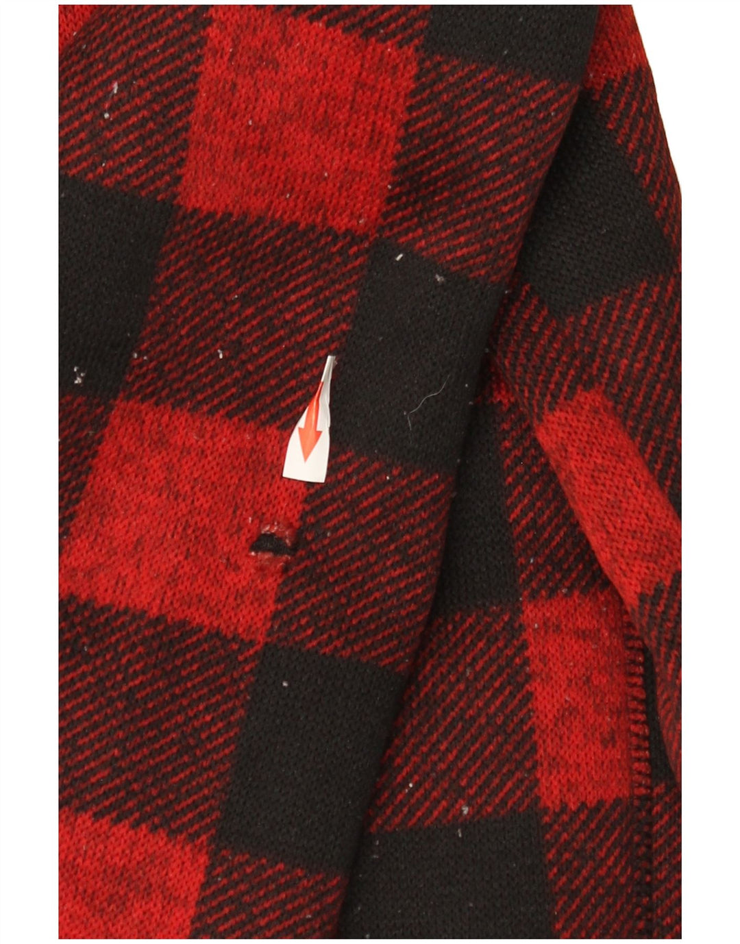 Mountain Warehouse Suéter con capucha y cremallera Sherpa para hombre de cuadros rojos medianos