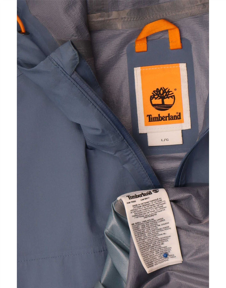 Timberland Chaqueta impermeable con capucha para hombre UK 40 Large Blue Nylon