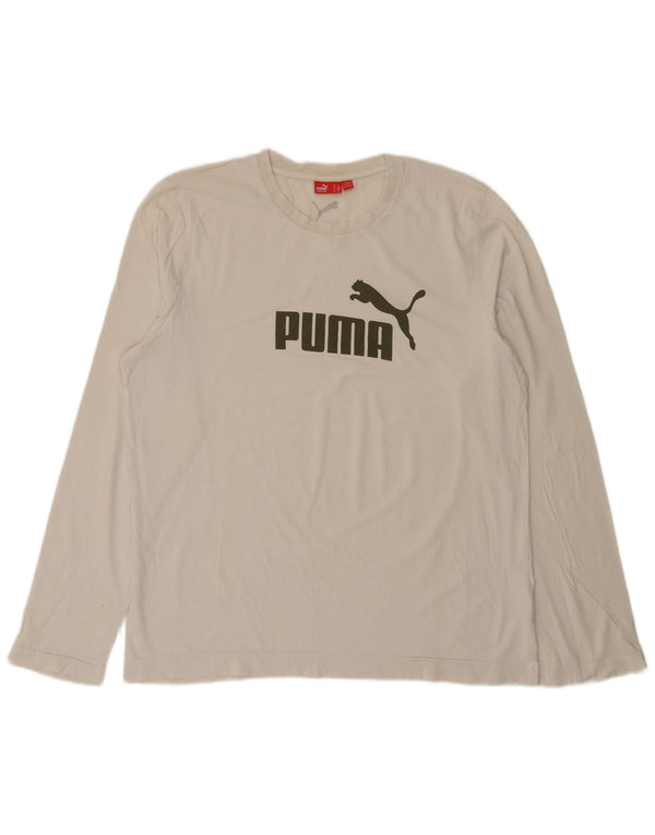 Puma Hombre Gráfico Top Manga Larga XL Blanco