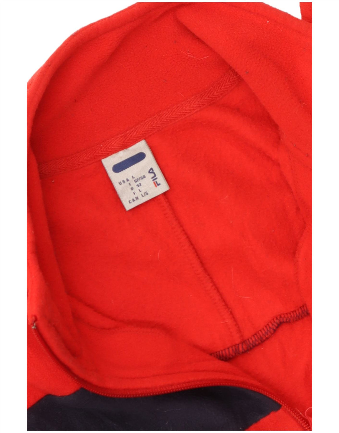 Fila Hombre Zip Neck Fleece Jumper Large Rojo Colorblock