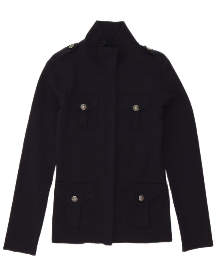 Blauer - Cárdigan para mujer, talla 10, tamaño pequeño, lana azul marino