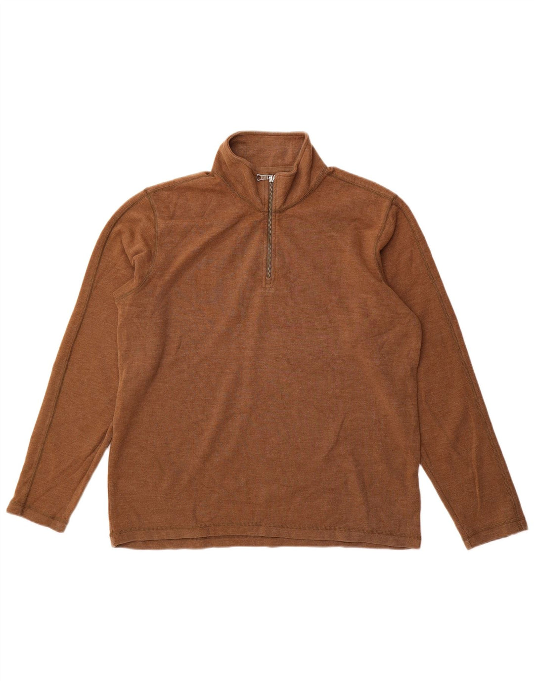 Eddie Bauer - Sudadera con cuello alto y cremallera para hombre, talla grande, algodón marrón