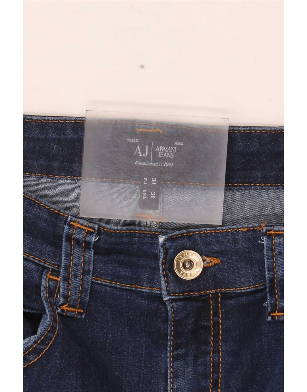 Jeans Armani Mujer Rectos W31 L32 Azul Marino Algodón