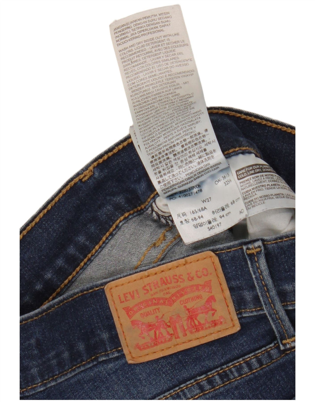 LEVI'S Vaqueros súper ajustados 710 para mujer W27 L25 Algodón azul marino