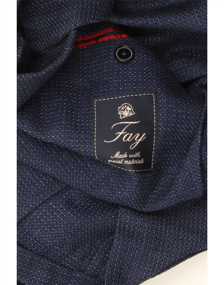 Fay Chaqueta tipo blazer de 2 botones para hombre UK 36 Small Azul marino moteado