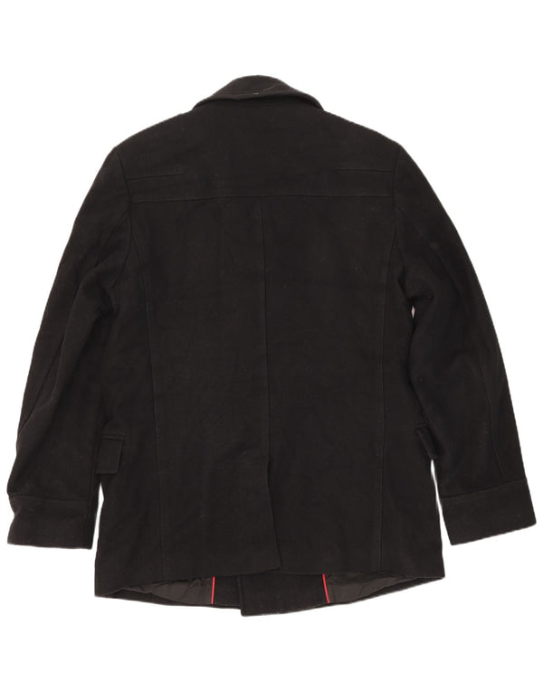 Hugo Boss Hombre Chaquetón UK 44 2XL Lana Virgen Negra