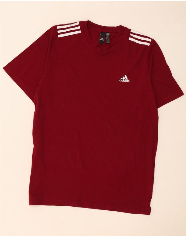 Adidas - Camiseta para hombre, talla grande, color burdeos, algodón