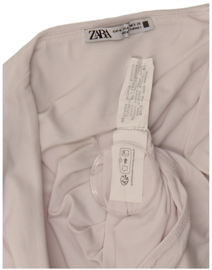 Zara Mujer Body Sin Mangas UK 42 Mediano Poliamida Blanco