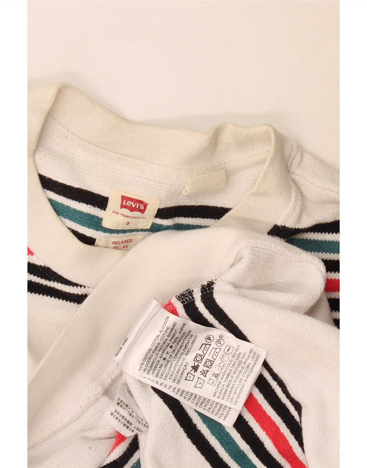 Levi's Hombre Sudadera Relaxed Jumper Small De Algodón A Rayas Blancas