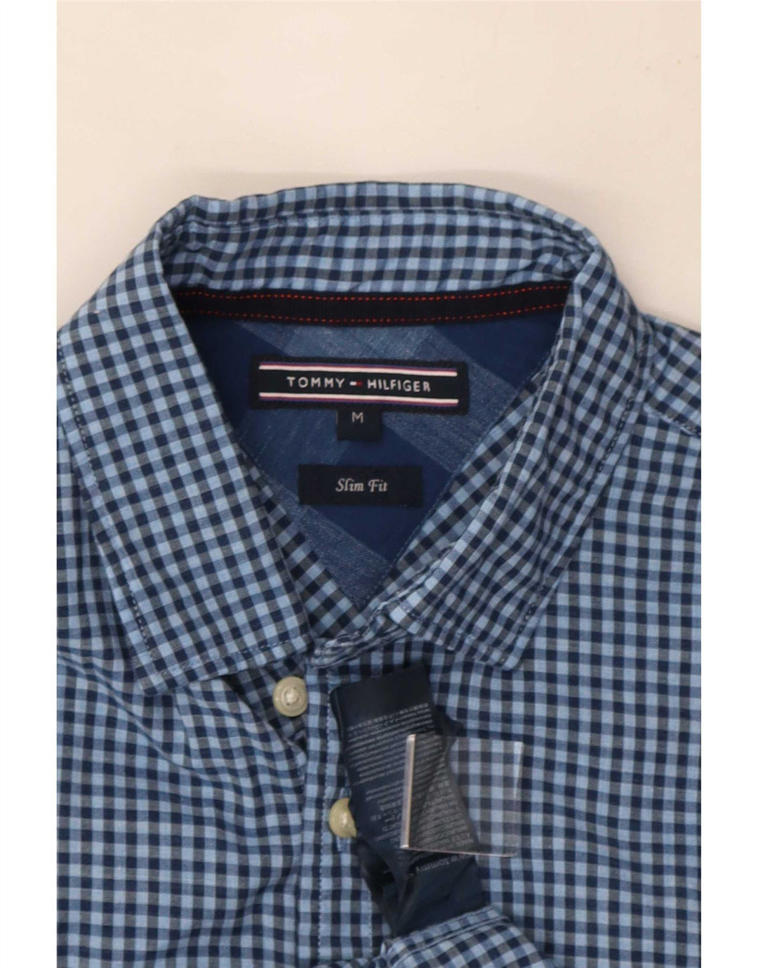 Tommy Hilfiger Camisa Slim Fit De Algodón A Cuadros Azul Medio