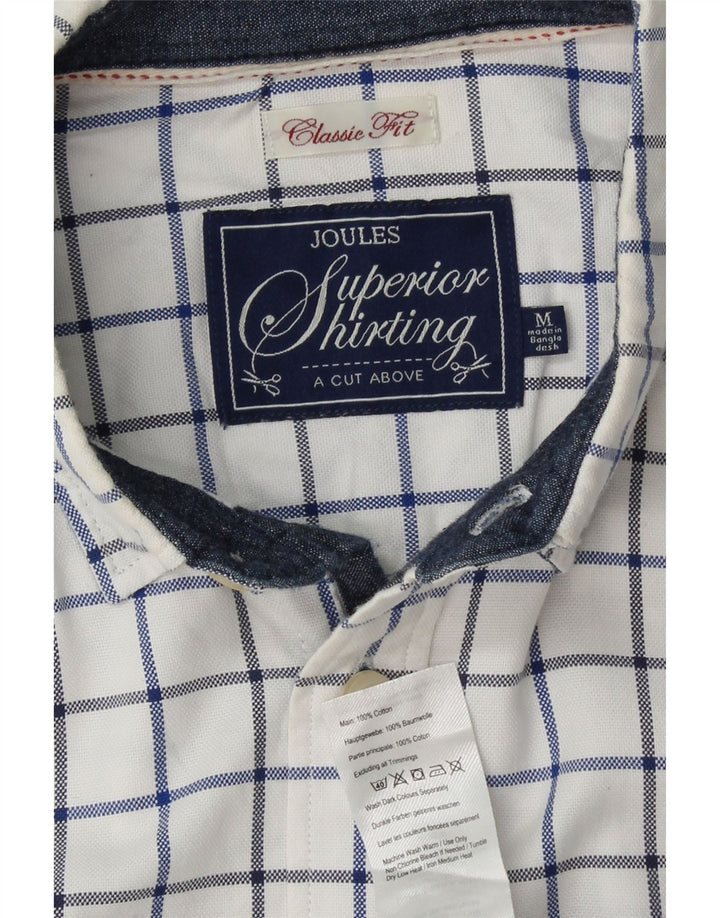 JOULES Camisa Classic Fit Hombre Algodón A Cuadros Blanco Mediano