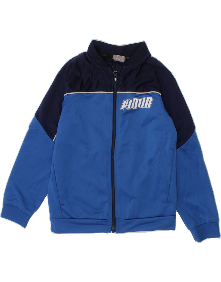 PUMA Boys Graphic Tracksuit Top Jacket 2-3 Years Blue Colourblock Vintage Puma and Second-Hand Puma from Messina Hembry 