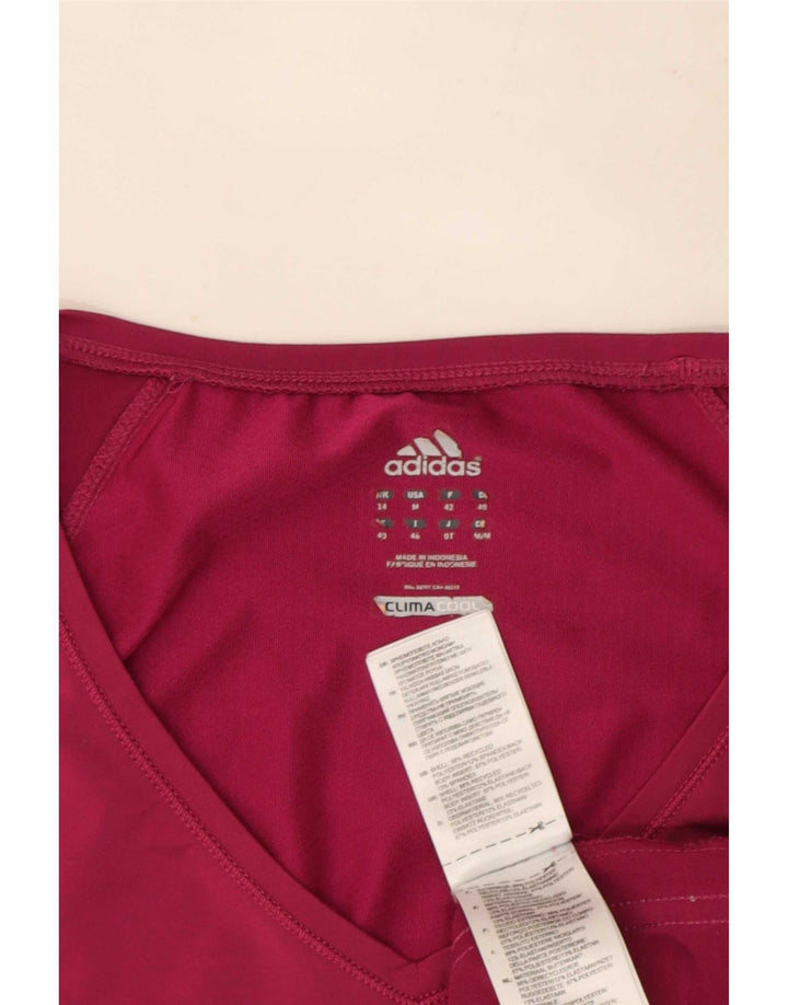 Adidas Mujer Climacool Camiseta Top UK 14 Medio Rosa Poliéster