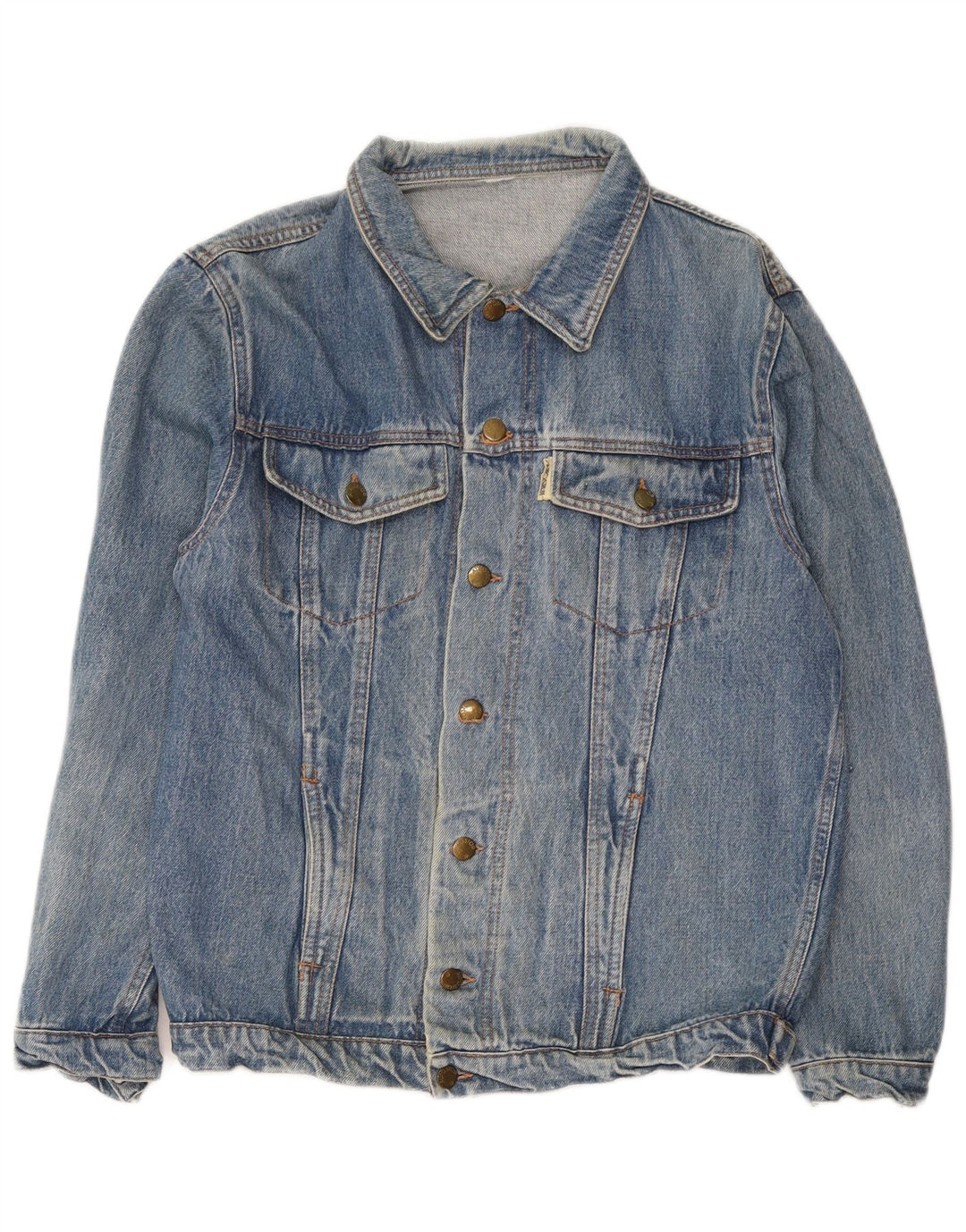 Vintage hombres chaqueta de mezclilla Reino Unido 38 azul medio