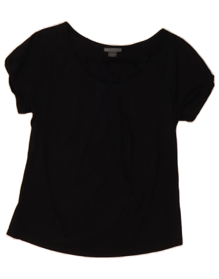 ARMANI EXCHANGE Womens Blouse Top UK 12 Medium Black Vintage Armani Exchange and Second-Hand Armani Exchange from Messina Hembry 